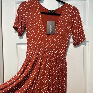 red polka dot dress